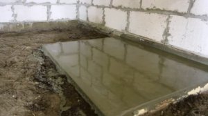 БАНЯ, Бетонируем полы в бане, теплый пол.