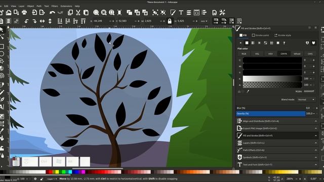 Autumn Island Vector Art. Speed Art Inkscape 1.0 смотреть онлайн