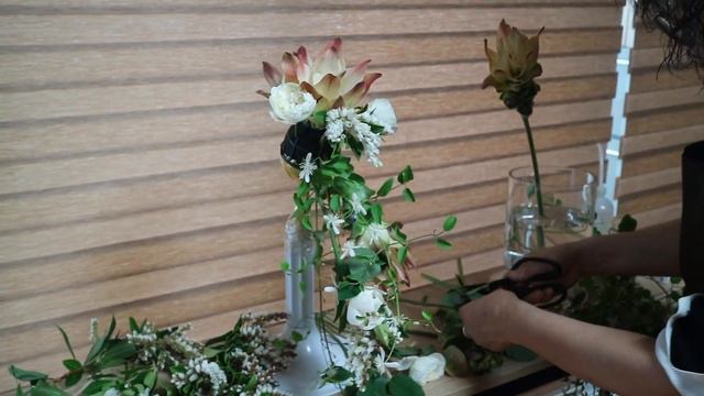 연예인부케 케스케이드부케 제작과정 Full Version