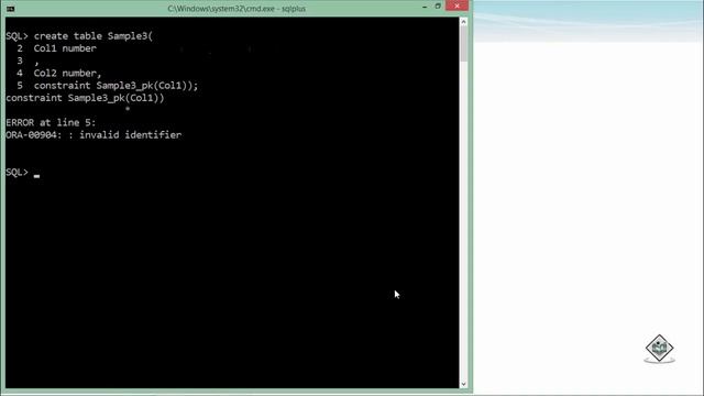 Oracle - SQL - Primary Key Constraint смотреть онлайн