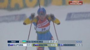 БИАТЛОН. КМ 2008-09. Хохфильцен (Австрия). Женщины. Спринт 7,5 км. (Спорт). 20.12.2008. 720p.