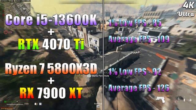 Core i5 13600K + RTX 4070 Ti vs Ryzen 7 5800X3D + RX 7900 XT | PC Gameplay Tested смотреть онлайн