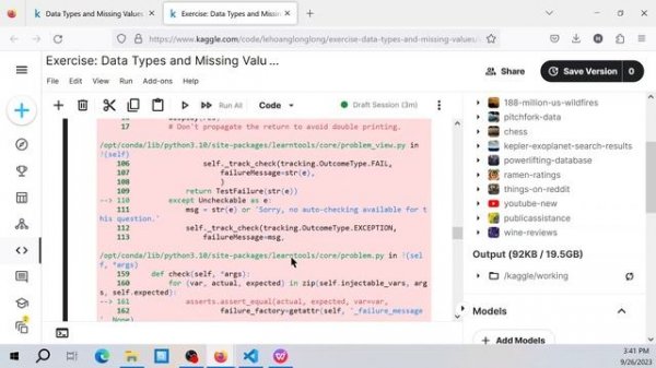 Kaggle course: Pandas, Data Types and Missing Values