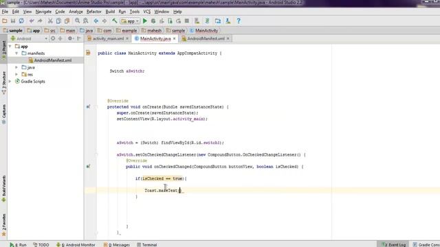 Android Switch Button Example смотреть онлайн