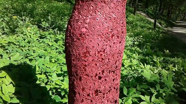 Платье крючком "Спелая вишня " смотреть онлайн