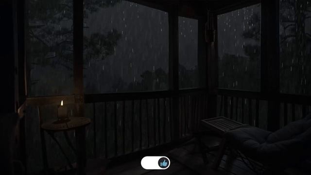 Escape from life's troubles with pouring rain in the forest - Peaceful place by the rainy balcony смотреть онлайн
