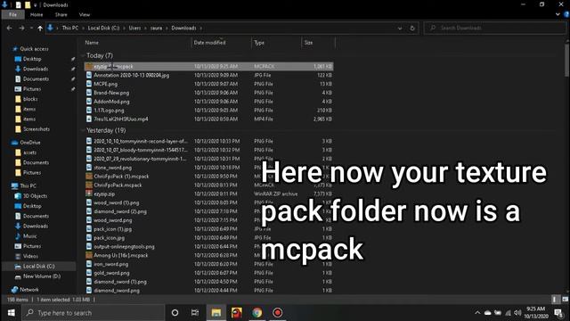 How To Turn Texture Pack Folder/zip To Mcpack( Minecraft Mod/Addon/Pack)2020 *easy*