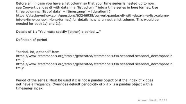Pandas : decompose() for time series: ValueError: You must specify a period or x must be a pandas o смотреть онлайн