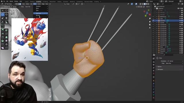 Sculpting Wolverine In Blender - PART 2 (RU)