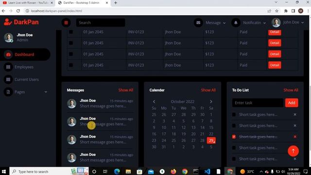 ADMIN DASHBOARD PHP & MYSQL || DEMO смотреть онлайн