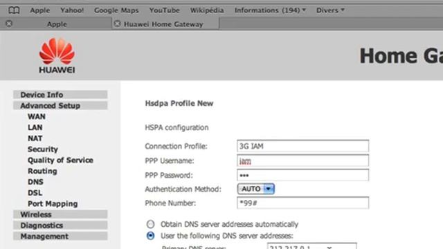 comment configurer un routeur 3G huawei de IAM mp4 fati смотреть онлайн