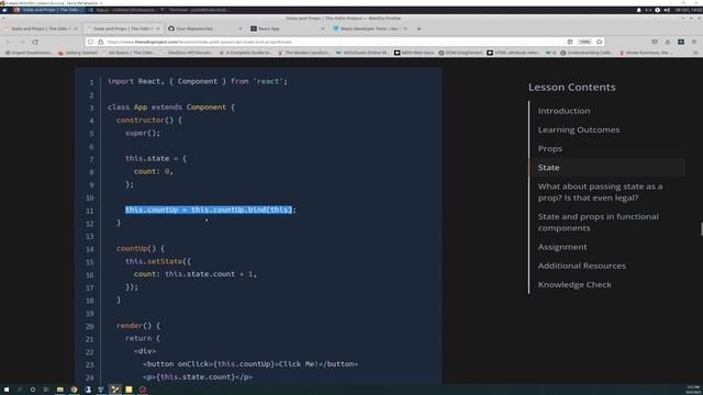 The Odin Project VLOG | Day 155 CODING For BEGINNERS | JavaScript React State and Props смотреть онлайн