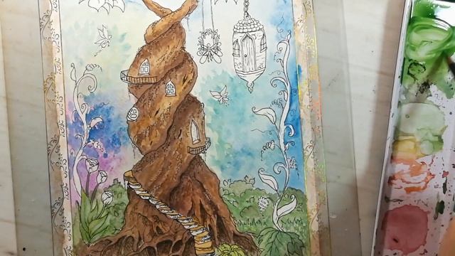 Fairy House WATERCOLOR illustration | Fantasy Art смотреть онлайн