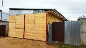 Гараж из профиля 6 на 8 своими руками. Крыша, сварка ворот,  доски. Информация по Жиге. Часть 5.