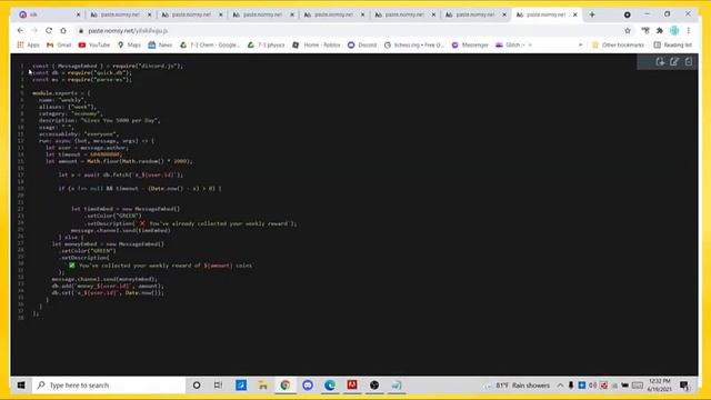 Economy system for discord bot! || Quick.db and Parse-ms || NO coding смотреть онлайн