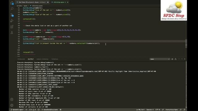 Set Data Structure Advanced Methods | Apex Data Structure Tutorial by SFDC Stop смотреть онлайн