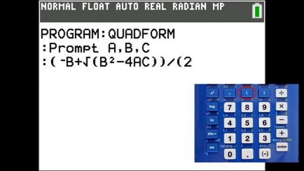How to Program the TI 84 Plus CE with Quadratic Formula