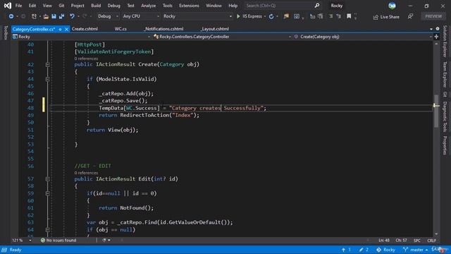 009 Добавляем использование TempData и логику для вывода стилизованных уведомлений смотреть онлайн