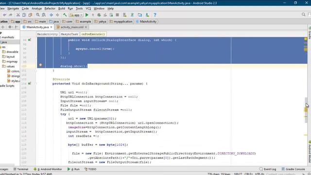 Showing the percentage of downloading image using progressDialog in android studio. смотреть онлайн