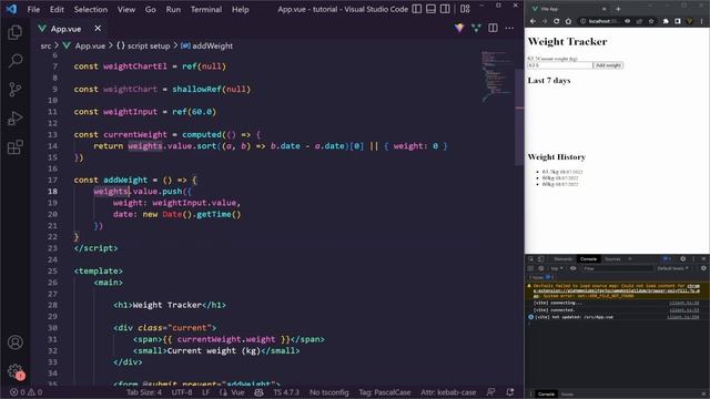 Build a Weight Tracker with Vue JS | Composition API Vue 3 смотреть онлайн