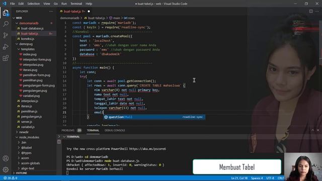 #40.Membuat Tabel dengan MariaDB dan Node.js смотреть онлайн