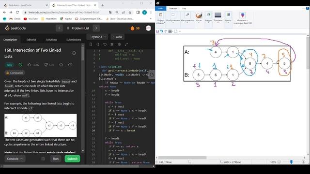 Python3 lesson34(алгоритм Флойда в связном списке, 1 задача Leetcode) смотреть онлайн