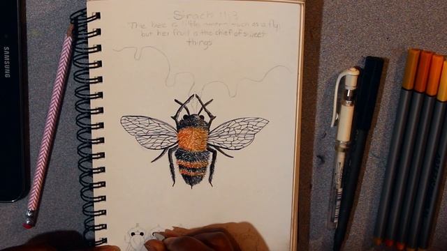 Inktober 2019, day 4. Sketch title "Bee Humble" (Wisdom of Sirach 11:3) смотреть онлайн