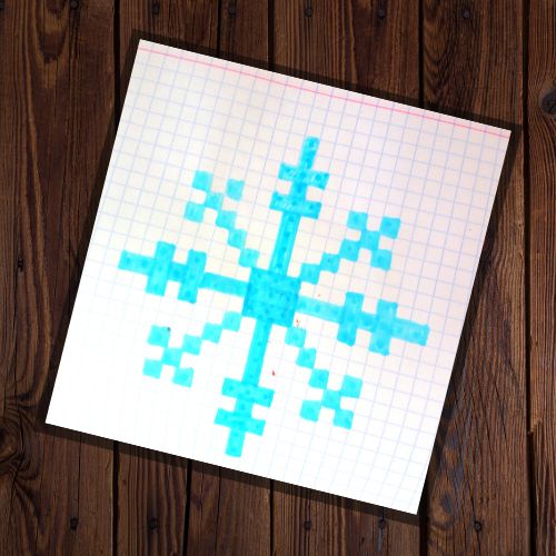 Как нарисовать снежинку по клеточкам. #пикселька #рисуем_по_клеточкам #рисование смотреть онлайн