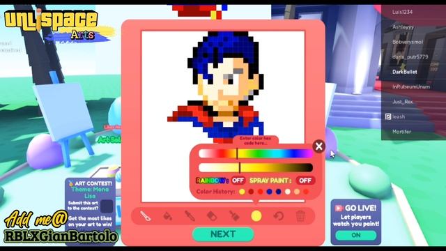 ROBLOX | Let's Make Superman in Starving Artist! Unlispace Arts Timelapse DIY Pixel Arts #18 смотреть онлайн