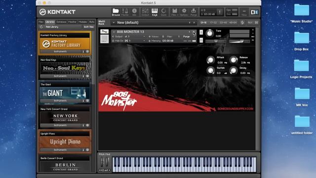 808 Monster Kontakt Bank & Drum Kit by Sonicsoundsupply.com смотреть онлайн