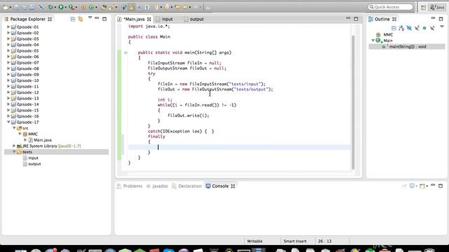Java Tutorials: Episode 17 - Basic I/O Streams смотреть онлайн