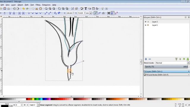 Hand drawn floral sketch to Vector | Inkscape смотреть онлайн