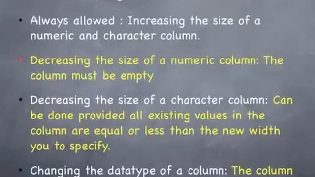 V9 Oracle SQL Altering a Table using SQL commands Theory YouTube смотреть онлайн