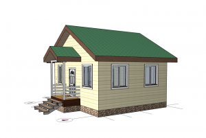 Проект каркасного дома 6 на 7 м Клюква 1 этаж