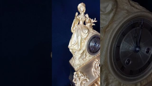 Каминные настольные часы, бронза ,позолота, нить. смотреть онлайн