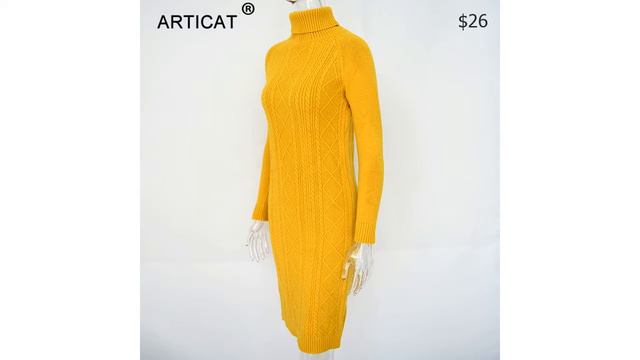 Одежда с AliExpress. Теплый повседневный свитер платье осень весна с длинными рукавами до колен. смотреть онлайн
