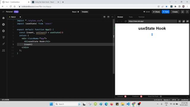 useState hook in Functional Component in React смотреть онлайн