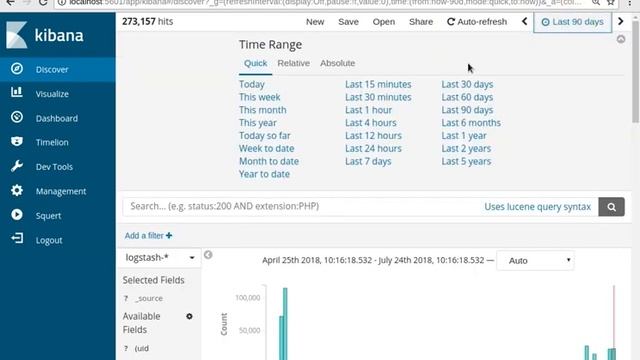 Kibana - How to Set a Date/Time Range (example #1) смотреть онлайн