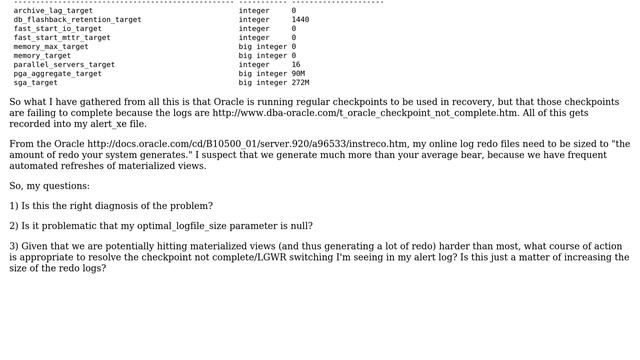Resolving frequent LGWR switch events recorded in Event log with heavy dblink/materialized view... смотреть онлайн