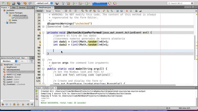 Aplicación en Java para tirar dos dados смотреть онлайн