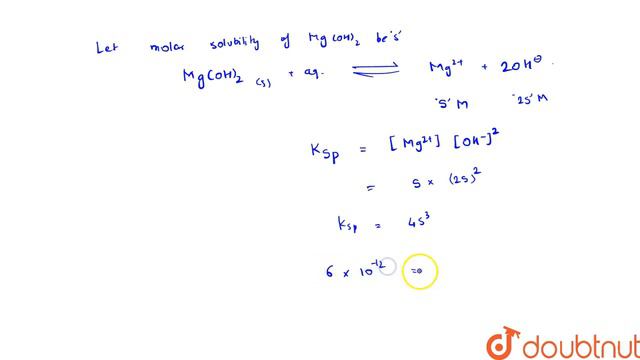 What Is The PH Of A Saturated Solution Of Magnesium Hydroxide, `Mg(OH)_(2)` At `25^(@)`C)