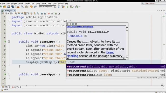 JAVA ME LIST смотреть онлайн