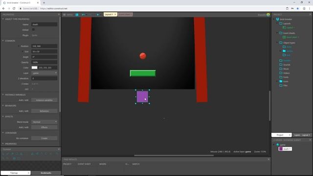 Construct 3 Tutorial part 3 - Brick Breaker / Breakout Game - Behaviors & Text - no coding смотреть онлайн