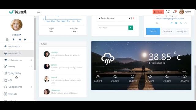 VueJS Laravel Admin Template - VueA смотреть онлайн