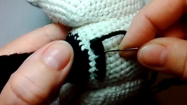 Как вышить крестиком по вязке. How to embroider a cross-stitch. Amigurumi. Crochet. Амигуруми. смотреть онлайн