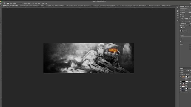 Halo 5 Twitter Header Speed Art | Photoshop CS6 смотреть онлайн