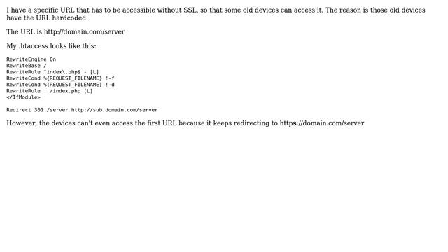 Wordpress: How disable SSL redirect for specific URL? смотреть онлайн