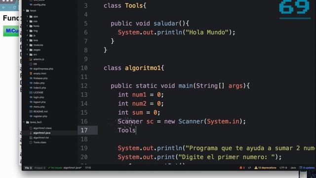 Ejemplo de suma de 2 numeros JAVA смотреть онлайн