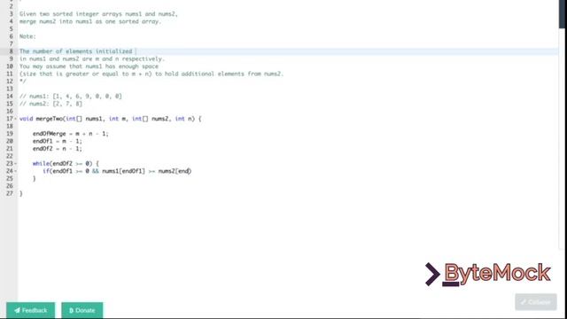 Merge Two Sorted Arrays - Java Technical Interview смотреть онлайн