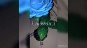 Роза из глиттерного фоамирана